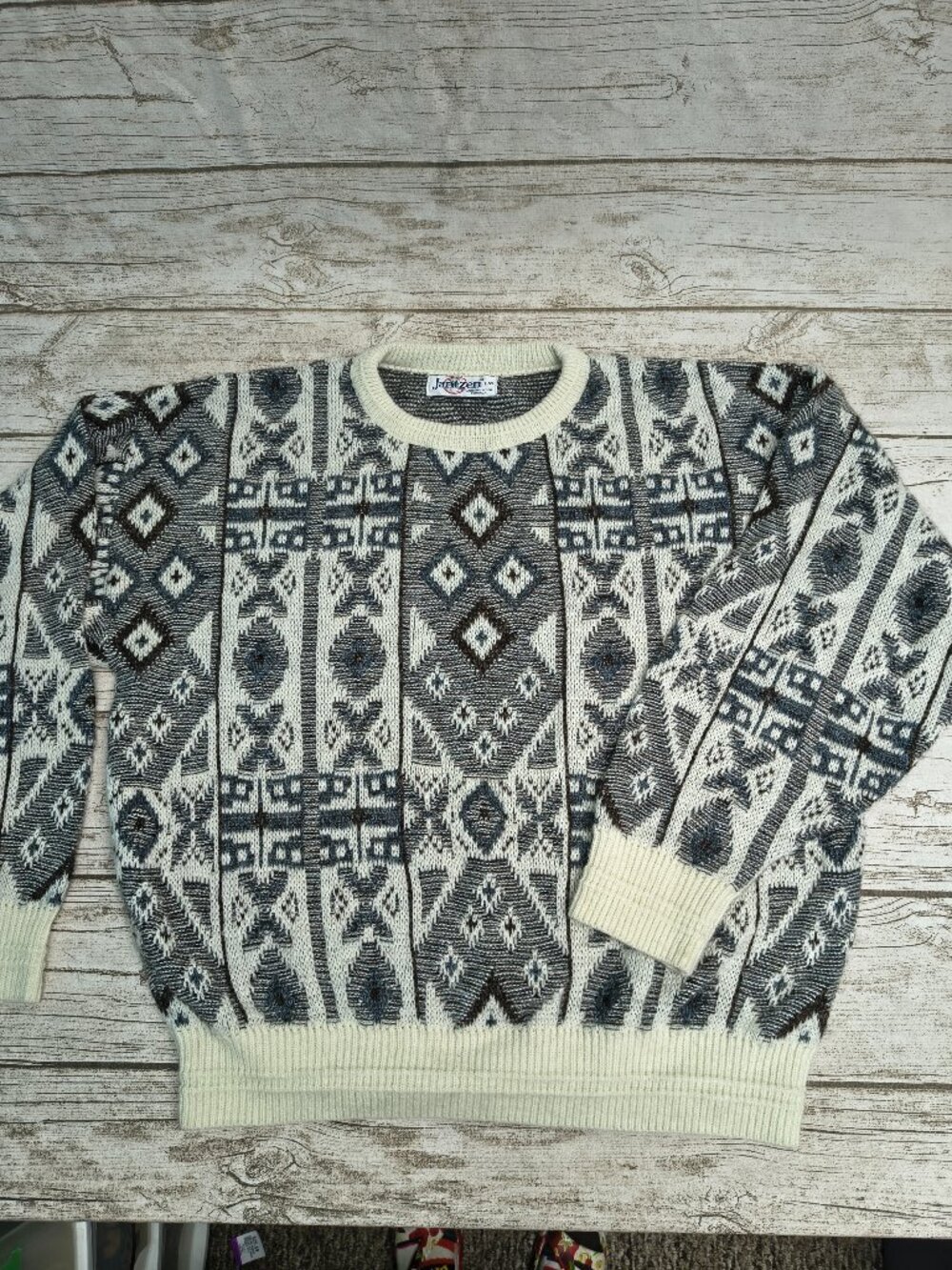 Vintage Jantzen Alpaca Blend Geometric Sweater L/G Made in Canada